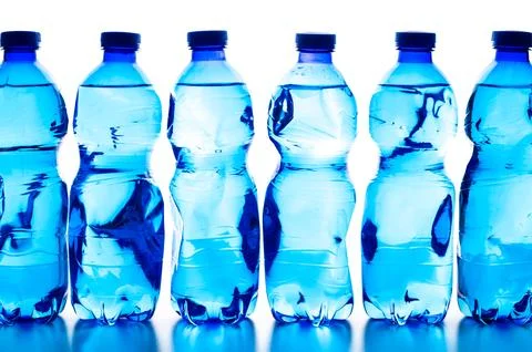 Transparent plastic bottles Stock Photos