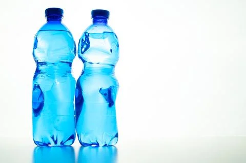 Transparent plastic bottles Stock Photos