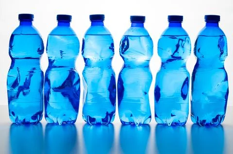 Transparent plastic bottles Stock Photos