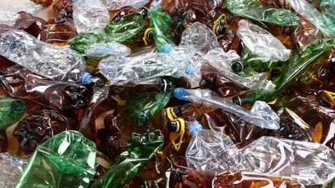 Transparent Plastic Bottles Ready for Recycling Stock Footage 315287033