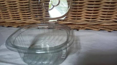 Transparent plastic container Stock Photos