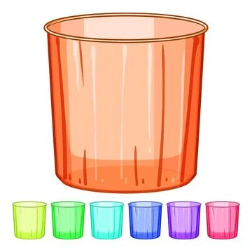 Transparent plastic cup cartoon vector graphic Stock Illustration