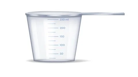Transparent Plastic Measuring Cup with Handle Stock Illustration