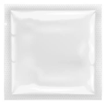 Transparent plastic pack realistic mockup. Sealed foil Stock Illustration