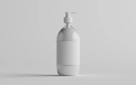 Transparent Plastic Pump Bottle Mock-Up - Liquid Soap, Shampoo Dispenser - On Stock Illustration