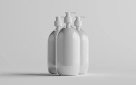 Transparent Plastic Pump Bottle Mock-Up - Liquid Soap, Shampoo Dispenser - Th Stock Illustration