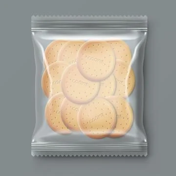 Transparent Plastic Snack Cookie Pack Stockillustratie