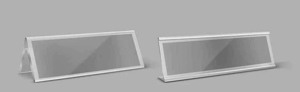 Transparent plastic table card holder Stock Illustration