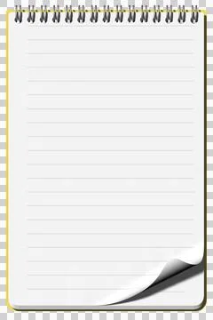 Transparent PNG. Lined notepad. 스톡 일러스트