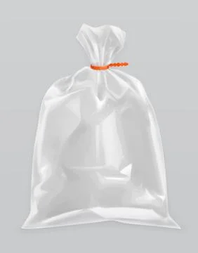 Transparent polyethylene package, vector mockup Stock Illustration