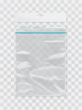 Transparent polyethylene package, vector mockup Stock Illustration