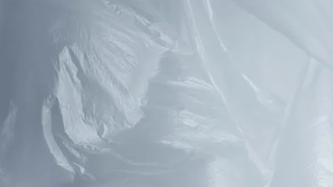 Transparent polyethylene swaying in abstract space Stock Footage 170160756
