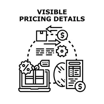 Transparent pricing details displaying value product information Stock Illustration