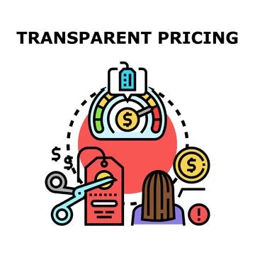 Transparent pricing strategy showing value and clear costs Stock Illustration