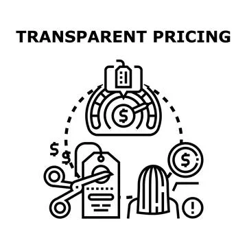 Transparent pricing strategy showing value and clear costs Stock Illustration