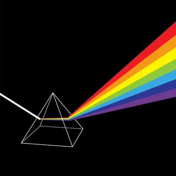 Transparent Prism. Colorful Light Rays. Ray Rainbow Spectrum Dispersion. Optical Illustrazione stock