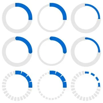 Transparent progress indicators. Preloaders, phase, step indicators, meters. Stock Illustration