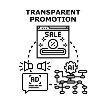Transparent promotion concept using artificial intelligence strategy Stock Illustration