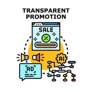 Transparent promotion concept using artificial intelligence strategy Stock Illustration
