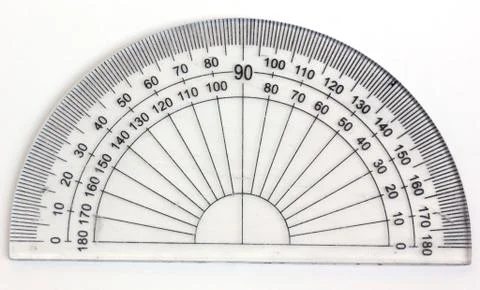 Transparent protractor Stock Photos