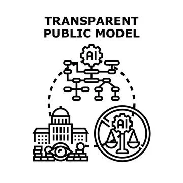 Transparent public model ensuring fair ai governance and accountability Stock Illustration