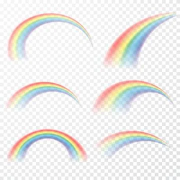 Transparent rainbow. Vector illustration. Realistic raibow on transparent bac Stock Illustration