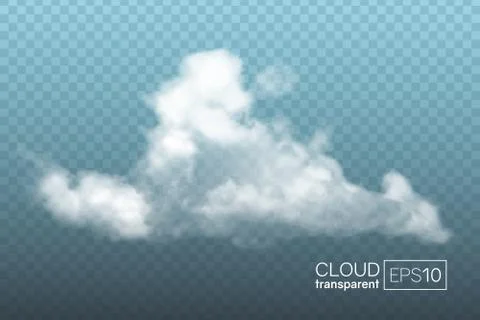 Transparent realistic cloud Stock Illustration