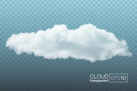 Transparent realistic cloud Stock Illustration