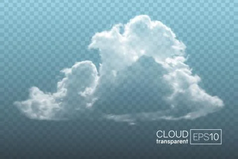 Transparent realistic cloud Illustrazione stock