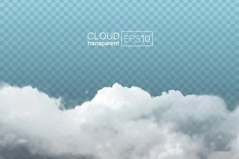 Transparent realistic cloud Stock Illustration