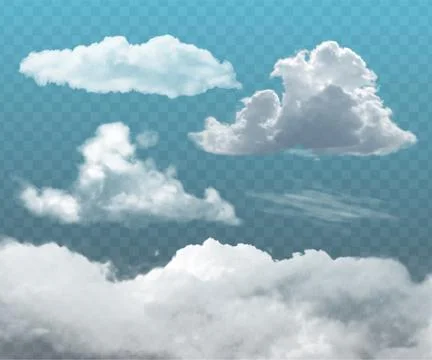 Transparent realistic clouds Stock Illustration