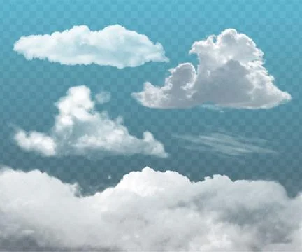 Transparent realistic clouds Stock Illustration