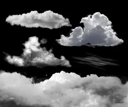 Transparent realistic clouds Illustrazione stock
