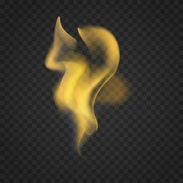Transparent realistic fire flames isolated on dark background Stock Illustration