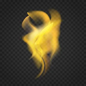 Transparent realistic fire flames isolated on dark background Stock Illustration