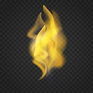 Transparent realistic fire flames isolated on dark background Stock Illustration