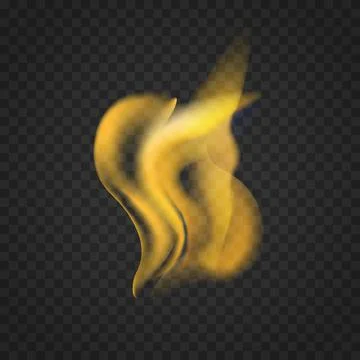 Transparent realistic fire flames isolated on dark background Stock Illustration