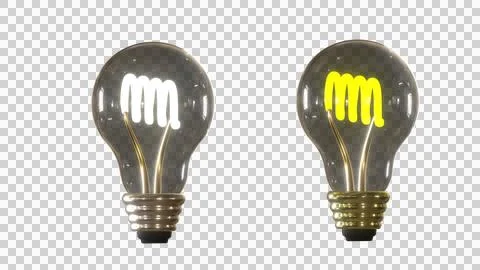 Transparent realistic light bulb, isolated, vintage old style light bulb decor Stock-Illustration