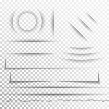 Transparent realistic paper shadow effect set. Web banner. Shade for advertis Stock Illustration