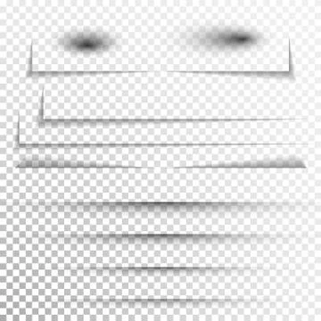Transparent realistic paper shadow effect set. Web banner. Shade for advertis Stock Illustration