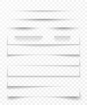 Transparent realistic paper shadow effect set. Web banner. Shade for advertis Illustrazione stock