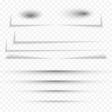 Transparent realistic paper shadow effect set. Web banner. Shade for advertis Stock Illustration