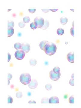 Transparent realistic soap bubbles. Stock Illustration