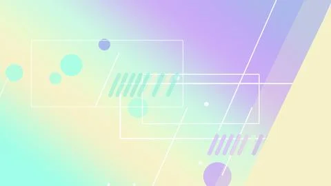 Transparent rectangles and diagonal streaks with floating circles form a pl.. Stock Illustration