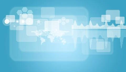 Transparent rectangles, world map, network and other elements 스톡 일러스트