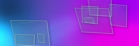 Transparent rectangular outlines over a cyan, violet and magenta gradient, Stock Footage 340156692