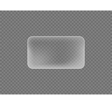 Transparent rectangular sticker with rounded frayed edges on an isolated Illustrazione stock