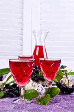 Transparent red drink Stock Photos