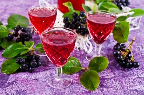Transparent red drink Stock Photos