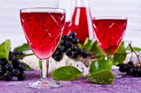 Transparent red drink Stock Photos
